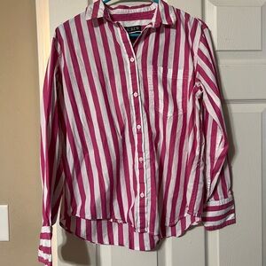 J.Crew Pink and White Striped Shirt